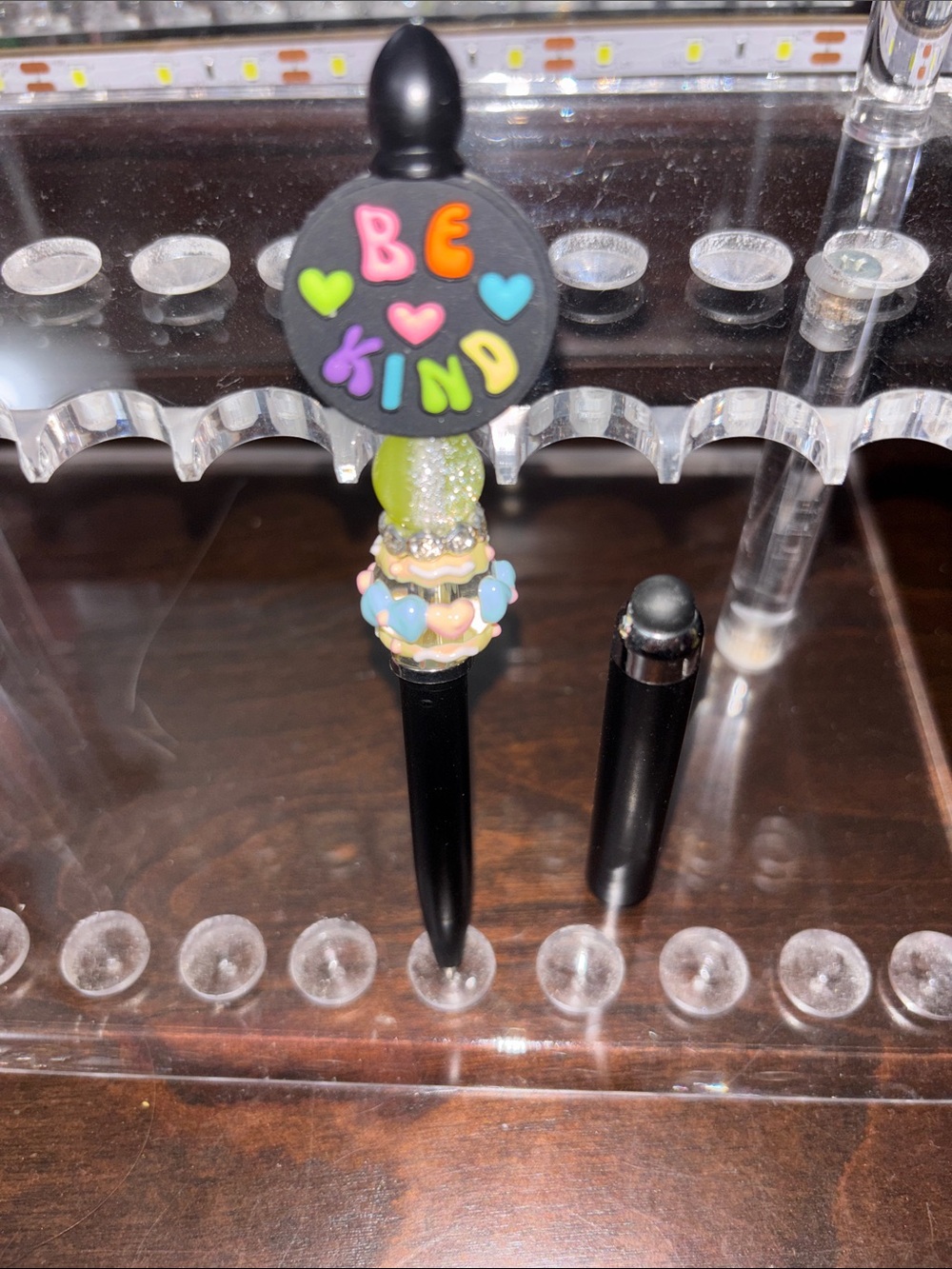 Be Kind Black Stylus Pen with Colorful Hearts - Kids Accessory